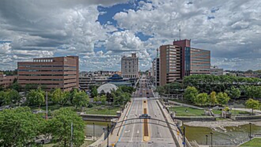 Cityscape of Flint, Michigan