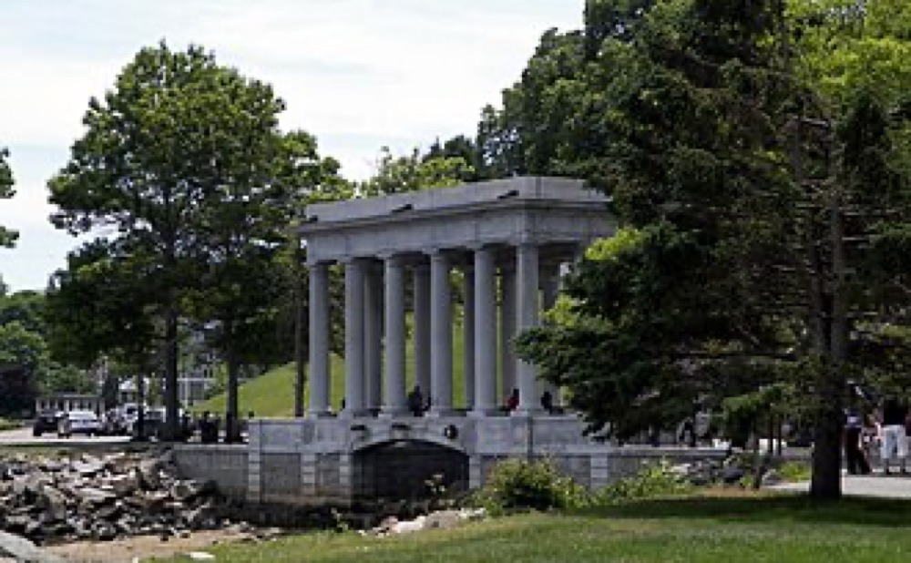 Plymouth Rock Monument in Plymouth, Massachusetts